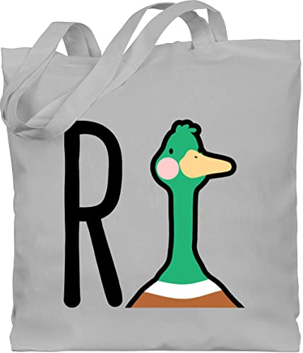 Shirtracer Baumwolltasche - Taschen - R Ente I Rente Geschenk Rentner I Rentnerin I Ruhestand Geschenk - Unisize - Hellgrau - pensionsgeschenk renteneintritt beutel retirement duck tasche