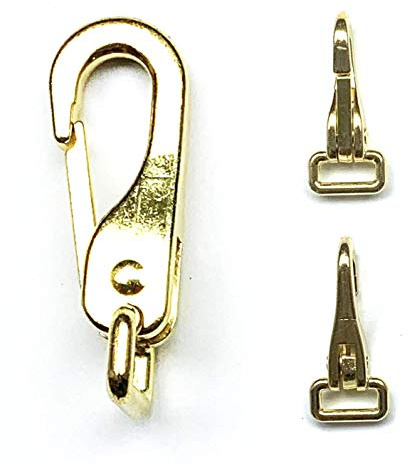 Nbrand JA Horse - Trensenhaken Zügelsnap Snaps Karabinerhaken Trensenkarabiner Scherenkarabinerhaken Pferd Druckguss vernickelt Brass (4 Stück, vernickelt Gold)