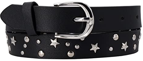 EANAGO Kindergürtel Mädchen | Gürtel >ROCKSTAR< für Kinder | Mädchengürtel mit robuster Metallschnalle, verstellbar | Stylischer Nietengürtel für Jeans & Röcke | für 3-12 Jahre | 52-67 cm