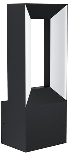 EGLO LED Außen Wandlampe Riforano Außenleuchte | aus Aluminium-Guss und Kunststoff, Wandleuchte in Schwarz und Weiß, LED Außenlampe warmweiß, IP44