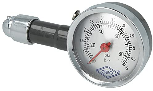 OEG Druckprüfer analog für Ausdehnungsgefäße und Reifenventile Messbereich: 0-6 bar