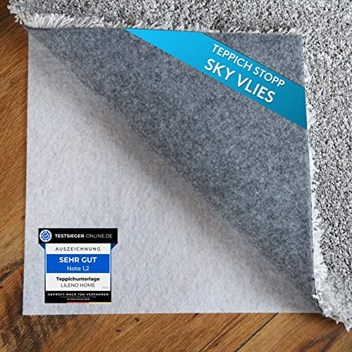 LILENO HOME Teppich-Unterlage rutschfest [120x180 cm] aus Vlies dünn - Anti-Rutsch-Matte zuschneidbar - Antirutschmatte Teppich Stopper - Universal Teppichunterlage - Rutschmatte Teppichstopper