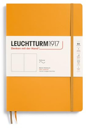 LEUCHTTURM1917 365633 Notizbuch Composition (B5), Softcover, 123 nummerierte Seiten, Rising Sun, Blanko | 123 nummerierte Seiten, Fadenheftung, säurefrei, 2 Lesezeichen, Falttasche