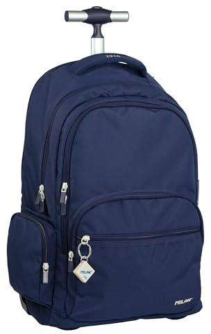 Zaino con ruote 6 cerniere (25L) serie 1918. blu navy MILAN (625601SNCB)