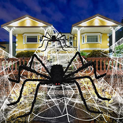 Halloween-Spinnennetz-Dekorationen, 701 cm, dreieckiges, riesiges Spinnennetz, 200.7 cm, gruselige Halloween-Party-Party-Dekoration, Innen- und Außen-Dekoration für drinnen und draußen