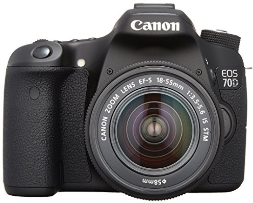 Canon EOS 70D 20.2 MP Digital SLR Camera with Dual Pixel CMOS AF and EF-S 18-55mm F3.5-5.6 IS STM Kit (Renewed)