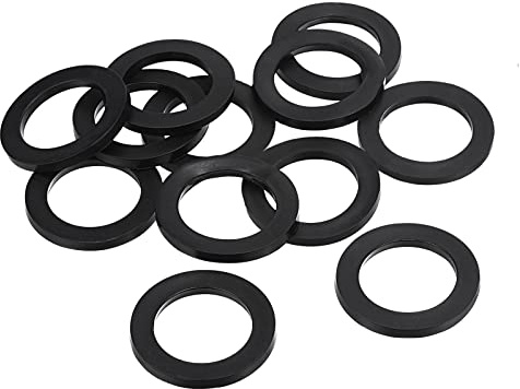 PATIKIL M32 Gomma Rondella Piatta, 8 Pezzi 32mm ID x 46mm OD x 4mm Spessore Guarnizione Distanziatrice di Tenuta per Rubinetto Tubo Acqua Tubo Dispositivo Fissaggio Bullone, Nero