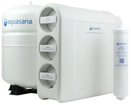 Aquasana SmartFlow™ Reverse Osmosis Water Filter System - High-Efficiency Under Sink RO Removes up to 99.99% of 90 Contaminants, Including Fluoride, Arsenic, Chlorine, and Lead - No Faucet