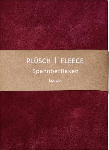 Luowei Fleece Spannbettlaken Bettlaken 140x200cm Weinrot Winter Extra Warm Plüsch Samt Kuschelige Leintuch 140x200cm Boxspringbett Frottee Spannbetttuch Uni Muster für Hohe Matratze bis 25-30 cm