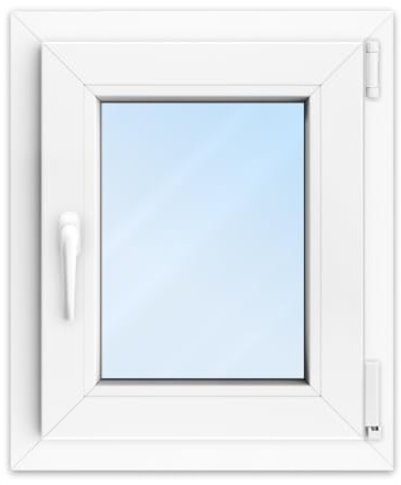 FENSTERVERSAND - Basement Window Plastic Window White - Double Glazing with Clear Glass - Swivel and Tilting Window 40 x 60 - DIN Right - W x H: 400 x 600 mm, 70 mm Profile