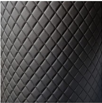 VAKUUM Vadderat Fuskläder Vinyl PVC Tyg Vattentätt Quiltat Läder Diamantsöm Kudde Linne Vadd Baksida Klädsel (Storlek: 1,6 x 1 m/5,25 x 3,28 Fot Färg: Svart)