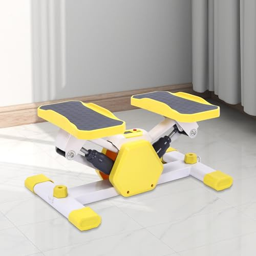 Stair Stepper for Exercises,Pro Stepper Machine with Resistance Band,Mini Stepper with 330 LBS Loading Capacity,Home Cardio Exercise for HIPS Extension Legs Workout Suitable Men/Women (Yellow)