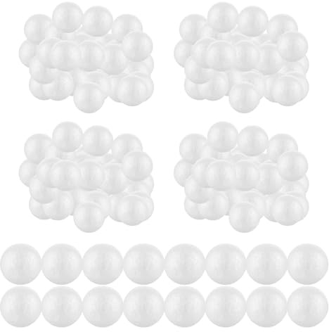 LDHHYH 100 Stück styroporkugeln 5cm Weiß Styropor Kugel, Solide Styropor Kugeln Styroporbälle, Weiße Runde Styroporkugeln Ball Styropor Kugeln für Partydekoration, DIY Kunsthandwerk
