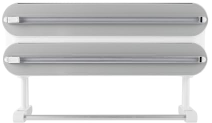 Cortador de láminas 3 en 1, dispensador de papel de aluminio, soporte magnético para toallas de papel, dispensador de film transparente, práctico dispensador para film transparente y lámina de