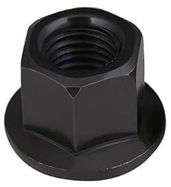 Sechskant-Sicherungsmuttern, selbstsichernde Mutter, 1 Stück M10 M12 M14 M16 M18 M20 M22 M24 M27 M30, Schwarze Flansch-Sicherungsmutter, Sechskant-Sechskantmutter (Größe: M12-1 Stück) (Color : One Co