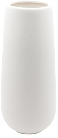 Tall 11 Inch White Ceramic Vase for Pampas Grass, Modern Flower Vase Frosted Surface, Decorative Vases for Flowers for Home Room Desk Decor