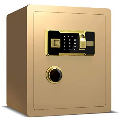 BIANBIANBH Safe Box, Large Security Safes for Home, Electronic Safe - Gun Deposit Cabinet Lock Box, Personal Floor Safe Vault with Dial, Keypad Security Box (Color : Gold)