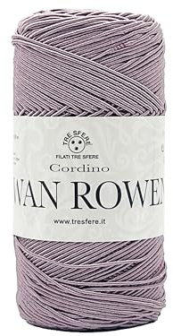 cordino per borse swan rowen effetto elegant da 200g - 50% cotone riciclato-50% poliestere per uncinetto 3-4 (lilla - 11)