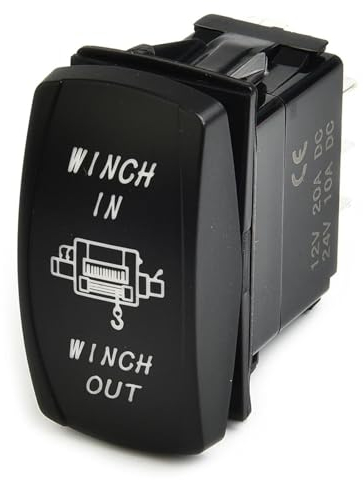 ZIXMJ [Replacement] Windenschalter Winde rein, Winde Raus, kurzzeitig EIN/Aus/EIN, 7-poliger Winden-Wippschalter, 3-Wege-Kippschalter, 20 A, 12 V, 10 A, 24 V DC for Auto