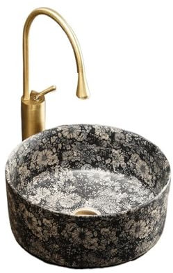 XPYGF565 Bathroom Sink Countertop Basin Home Outdoor Vintage Bathroom Sink Ceramic Bathroom Bathroom Washbasin Balcony Washstand with Accessories Lavatory Vanity