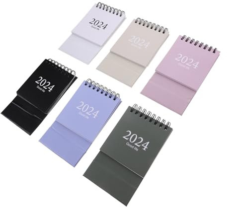 Lurrose 6stücke Mini Tischkalender -farben Spiralbindung Praktischer Schreibtischplaner Für Büro Und Zuhause Für Terminplanung Und To-do-listen