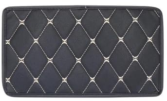 PQCORBE Universelle Armlehnenmatte Aus Leder Fürs Auto Aufbewahrungsbox Für Autoarmlehnen Staubdichter Kissenbezug Armlehnenschutz Wasserdichter Innenraum Auto Armlehnenbox(Black-White)