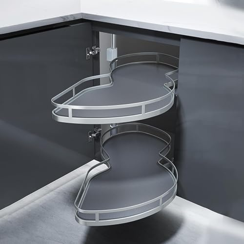 GLMGBP Meuble d'angle de Cuisine carrousel - Support de Rangement Coulissant pour Bols à épices - Chaque Plateau pivote indépendamment en Hauteur - Convient aux Coins de Cuisine