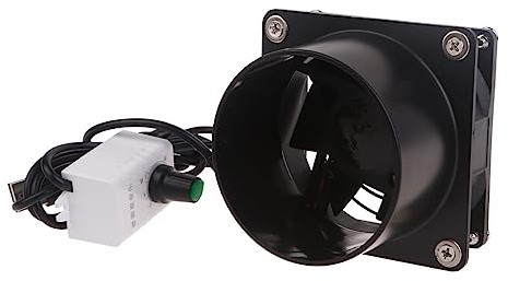 DAYnagh Kleiner Abluftventilator mit Φ80 mm flexiblem Aluminium-Abluftschlauch, Entlüftungsluftabsauger mit USB-Geschwindigkeitsregler (ohne Schlauch)