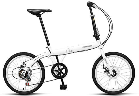 Fahrrad 6-Gang-Faltfahrrad, mit Komfortsattel 20-Zoll-Faltrad mit niedrigem Einstieg Stahlrahmen für urbanes Fahren und Pendeln, Rosa