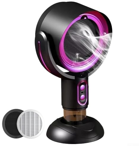 Tragbare Dunstabzugshaube, Desktop-Dunstabzugshaube, USB, 2 Geschwindigkeiten, abnehmbarer Filter für Küche, Innenbereich, Camping, Grillen (lila)