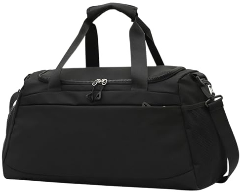 UUE Sporttaschen, 31L Reisetasche für Damen und Herren, Trainingstasche mit Schuhfach & Nassfach, Wasserdichte Freizeittasche, Large Capacity Travel Bag für Yoga, Schwimmen, Tourismus, Fitnes, Schwarz