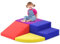 Brolteja Set softplay per bambini da 1 a 3 anni, torre da arrampicata con scivolo, grandi mattoncini per bambini (pelle scamosciata -4)