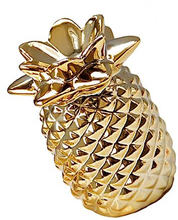 BATHVEVE 1pezzi Decorazione Tavolo Ananas Dorato in Ceramica Ornamento Creativo Per Interni Moderno Scultura Desktop Elegante Per Ufficio e Soggiorno Decorazione Natalizia Raffinata