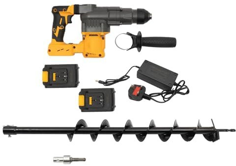 Cordless Electric Post Hole Digger with Brushless Motor, High Capacity Battery for Efficient Fence Post Installation and Gardening Tasks