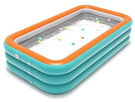 Piscina hinchable familiar para niños y adultos 318*180*65cm,3 capas Plegable Piscina infantil grande de PVC reforzado ,Con bomba de aire y parche reparador,para Jardín Interior al Aire Libre