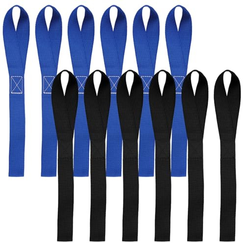 12 Loops Tie Down Strap, 29.5 cm Lashing Loops Motorcycle, Belt Loops, Woven Double Loops, Load Securing Lashing Strap for Car, Motorcycle Transport, Bicycle