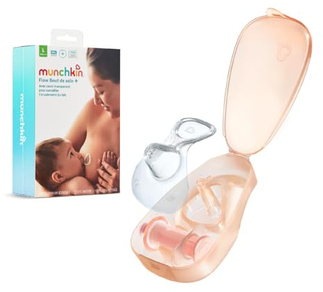 Munchkin Flow 24 mm Bout de Sein+ | Voyez votre lait s'écouler pendant l’allaitement | Allaitement et essentiels pour bébé