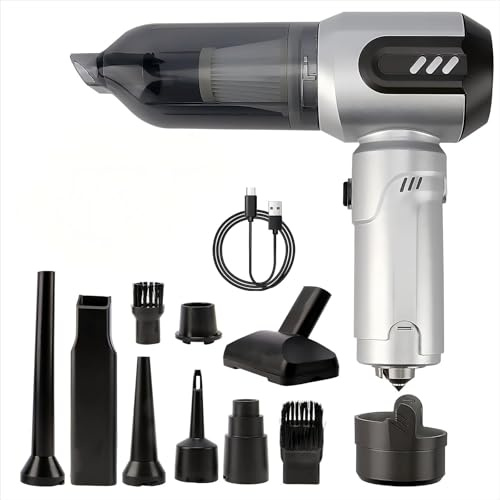 LUKVCIY Handheld Vacuum Cleaner, Car Hoovers Cordless Powerful, 3 Levels of Suction and Inflatable, Multiple Brush Heads for Home, Kitchen, Car, Pet Hair Cleaning