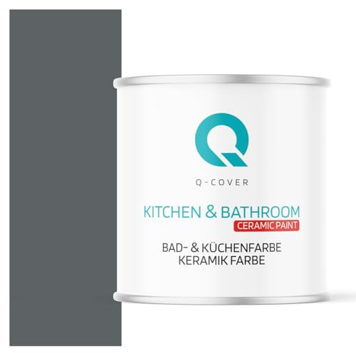 Q-COVER BAD-& KÜCHENFARBE | Anthrazit | 2 L | für Wände – robust, schmutzabweisend, tiefmatt