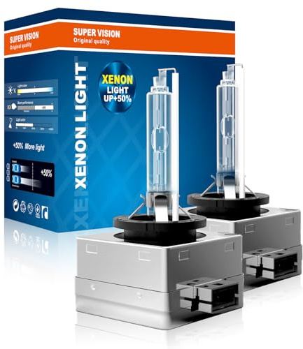 LIGJOY D1S Xenon Brenner, 35W Xenon D1S Scheinwerferlampe 6000K Diamantweiß, +50% Helligkeit, Gasentladungslampe, 12V HID Fahrzeugscheinwerferbirne, Erstausrüsterqualität OEM, 2 Stück