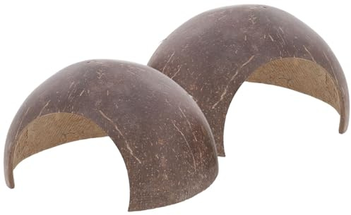 JOINPAYA Lot de 2 Cachettes Décoratives pour Reptiles en Fibre Naturelle, Petit Abri Trou, Refuge Confortable pour Terrarium, Adapté aux Tortues, Lézards et Amphibiens