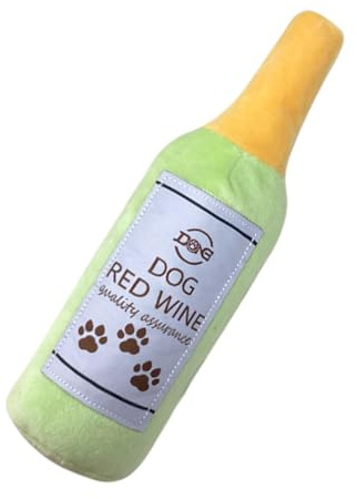 Jouets à Coupelle pour Chien,Jeu Amusant en Forme de Bouteille de Vin - Jouet À Mâcher En Peluche - pour Mâchonnement Stimulation Mentale Activité Physique Intérieur Extérieur Caisse Enrichissement