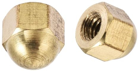 Boxonly Hex Cap Nuts,20Pcs M4 Dome Nuts Brass Hexagon Decorative Cap Nut for Screws Bolts Brass Tone