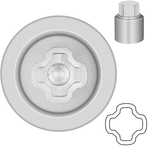 JEUCLEL 065 Wheel Locking Nut Key for Nissan Infiniti, ID 21mm Lug Socket | Wheel Lock Nut Socket Adapter, Anti-Theft Lug Nut Removal Tool, Anti-Theft Screw Remover, Repair Tool, Tyre Fitting, garage