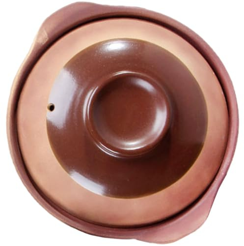 Veemoon Cocotte en Terre Cuite 900 Ml sans Émail, Diamètre 24 Cm, Pot à Ragoût Traditionnel pour Cuisson au Feu Vif et Gaz, Casserole Résistante Haute Température pour Mijoté, Ustensile