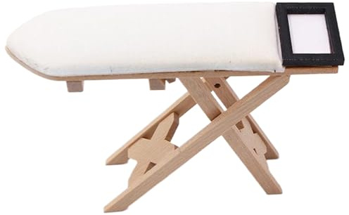 Muebles de casa de muñecas, mesa de planchar plegable realista, accesorios de casa de muñecas en miniatura, accesorios de lavandería para bricolaje, micropaisaje de jardín de hadas, miniatura