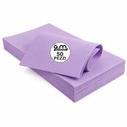G.M. DISTRIBUZIONE 50 Pezzi - Tovaglie in TNT 100x100 cm Colore LILLA, Tovaglie Coprimacchia in TNT Tessuto non Tessuto Ideali per la ristorazione vari colori