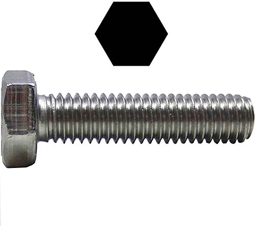 Sechskantschrauben M10 X 20 DIN 933 Edelstahl A2 (10 Stück) - V2A Maschinenschrauben mit Gewinde bis Kopf