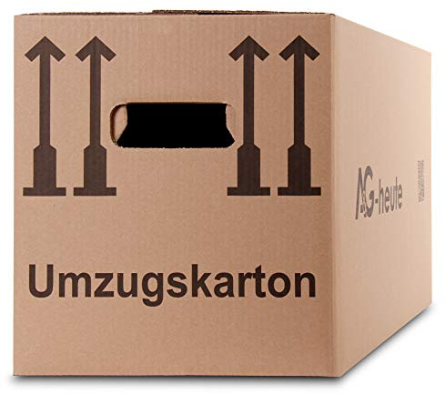 A&G-heute 20 Stück Umzugskartons 600 x 330 x 340mm | Doppelwellig Faltkartons | 3-Fach verstärkten Griffen | Robuste Umzugskisten | Made in Germany