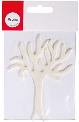 Rayher 31609680 Wachsmotiv Baum, flach, perlmutt, 8,5 x 11,5 cm, 1 Stück, zum Gestalten von Kerzen (Firmung, Konfirmation, Taufe, Hochzeit etc.)